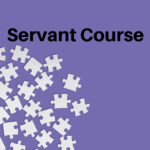 purple background with white jigsaw pieces and the title Servant Course.