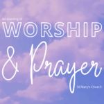 Clouds with writing overlaid saying Worship & Prayer