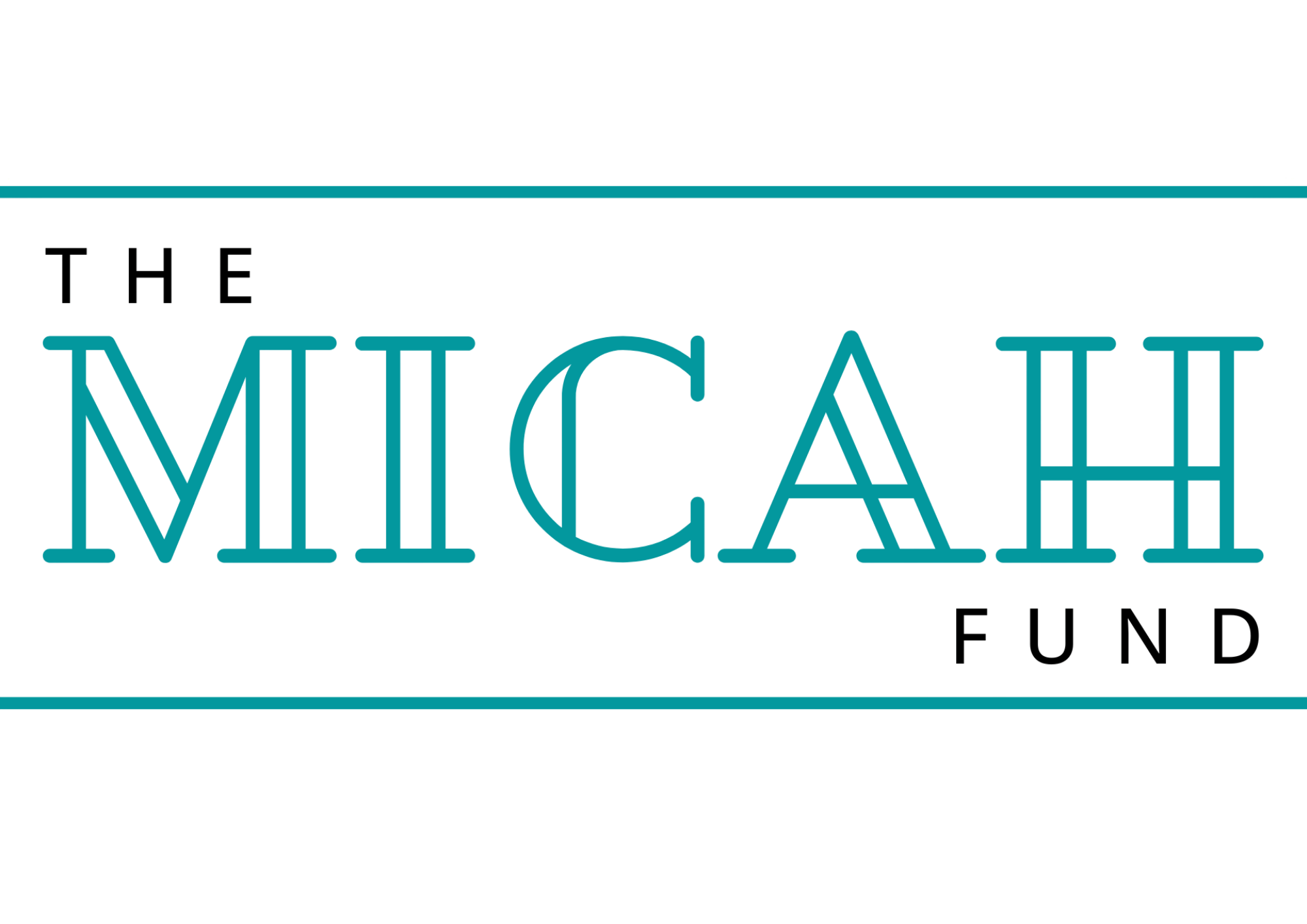 The MICAH Fund words with a line above and below in teal.