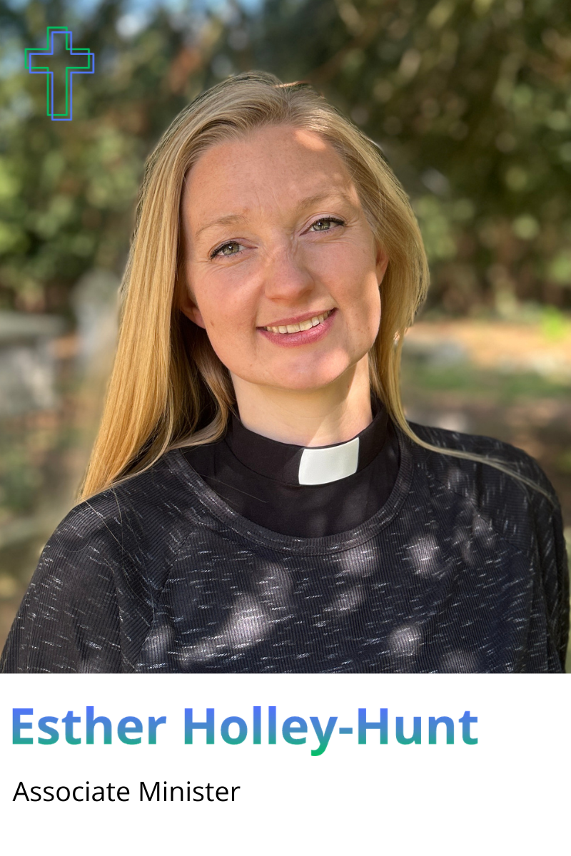 Rev Esther head shot - standing in the churchyard